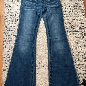 Forever 21 Blue Flare Wide Leg Jeans